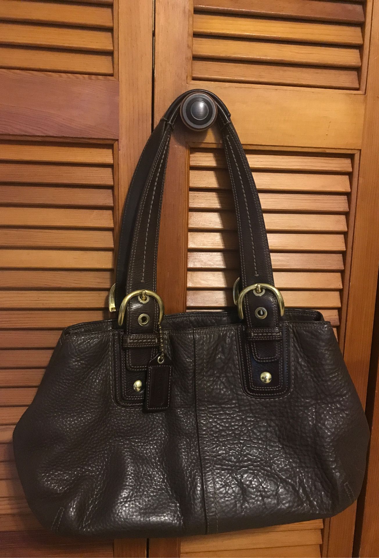 Coach Soho Chocolate Brown Pebbled Leather Large Satchel