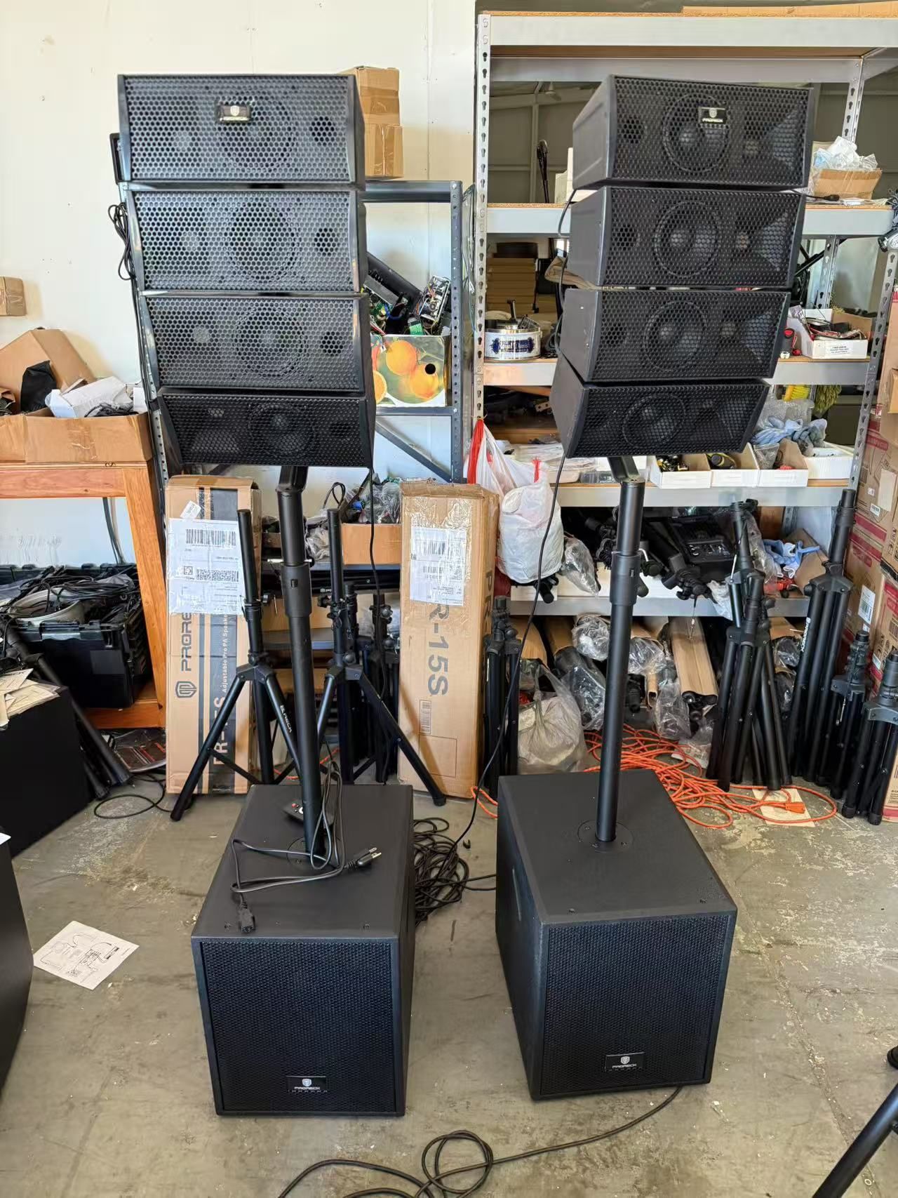 Bluetooth PRORECK Club 3000 12-Inch 4000w DJ Powered PA Speaker System Combo Set