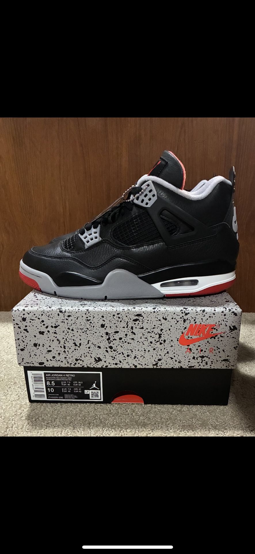 Brand New Jordan 4 Bred Sz 10