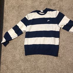 Nike sweatshirt- Blue And White Stripes Barely Worn
