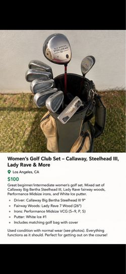 Women’s Golf Club Set - Callaway Big Bertha Driver + Bag - Ready to Play