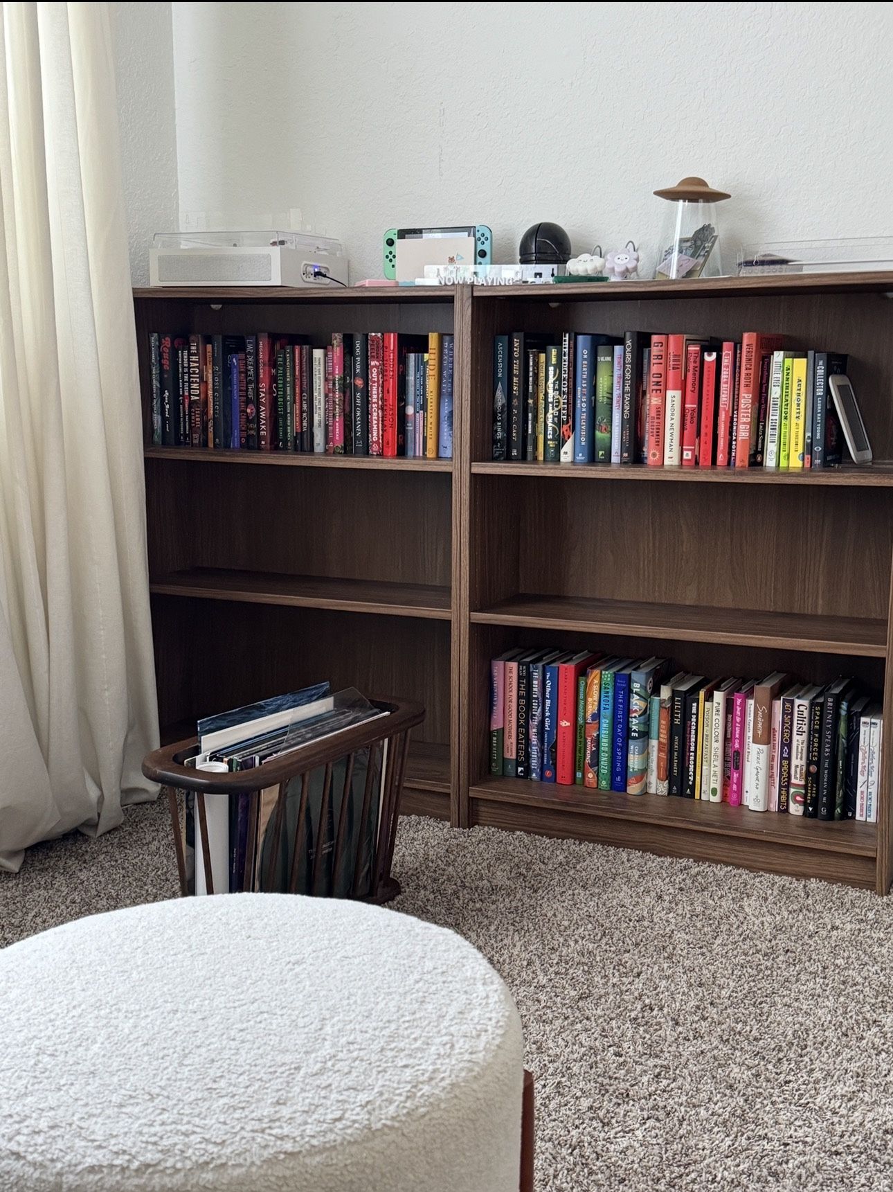 2 IKEA Billy Bookcases In Walnut - Like New