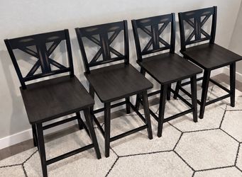 Set of 4 counter height swivel bar stools