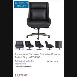 Executive office luxury deluxe chair premium leather quality cushion business owner lawyer onyx new 