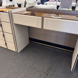 NEW ARRIVAL💎Modern Desk Table w/Vanity Chest with Drawers and Bluetooth Speaker