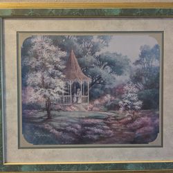 Beautiful, Pastoral/Idyllic Styled Print In Pastel Colors. Signed.