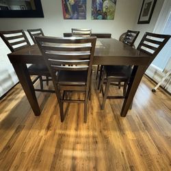 7 Piece Counter Height Dining Table 54x54x36