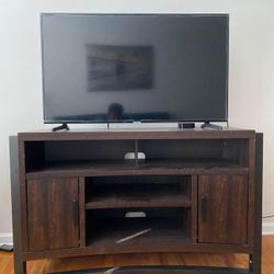 Furniture - TV Console for Most Flat-Panel Enhance your storage options TVs Up to 60" - Medium Brown