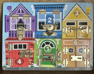 Melissa & Doug Wooden Latches Activity Board Developmental Toy - 3+