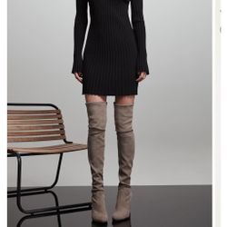 Stuart Weitzman Highland Praline/Taupe Suede Over the Knee Boots Size US 6.5