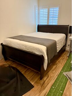 Queen Bed Frame and Mattress