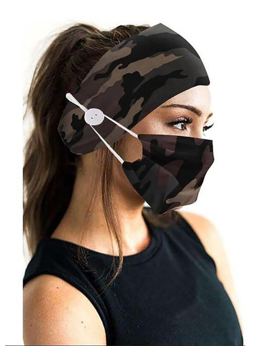 New Camouflage Face Mask with Matching Headband