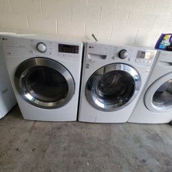 LG Front Loading Washer And Stackable Gas Dryer Set 