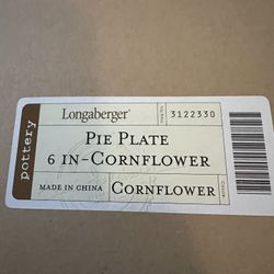 Vintage Longaberger Pie Plate Cornflower Blue Retired  NIB 
