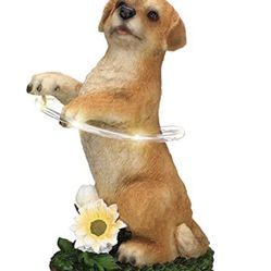 Solar Powered Dog Figurine Decor for Lawn
