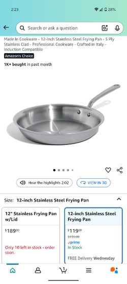 Made In Madein Stainless Steel Pan 12 Inch And Silicone Protector