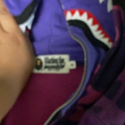 Bape Hoodie Double Hood Purple Camo Full Zip Trade Or Cash