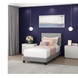 Button Tufted Upholstered Twin Bed Frame