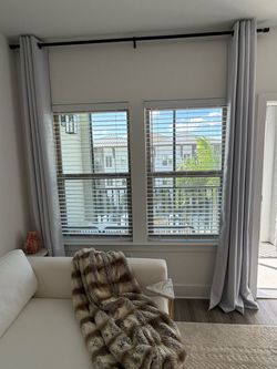 Blackout Curtains with Rod - Gray, Light Gray & Beige Colors Available