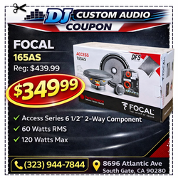 Focal Performance 165AS Access Series 6 1/2" 2-Way Component Speaker System 120 Watts 🚨 Payment Options Available 🚨 No Credit Needed 🚨