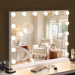 NEW 19.6"x 15.7" Hollywood Vanity Makeup Mirror w/LED Lights - 3-Color Dimmable Memory Touch