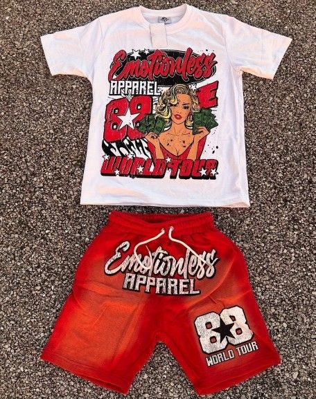 Selling Short Sleeve T-Shirt Emotionless Apparel 88 World Tour Pure Cotton T-Shirt, Red Cool And Comfortable Summer Versatile Clothing Just a T-Shirt