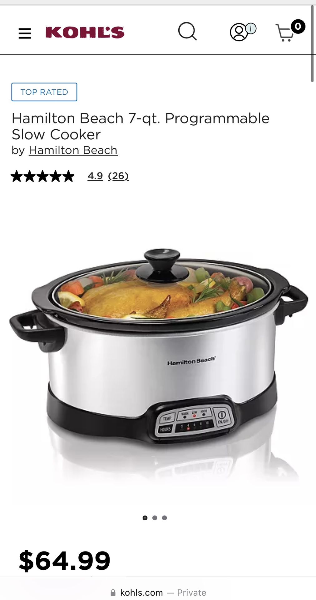 New Hamilton Beach 7-qt. Programmable Slow Cooker