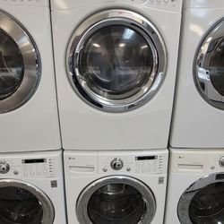 LG Front Loading Washer And Stackable Gas Dryer Set 
