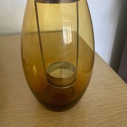 Pier 1  Amber Glass Tea Light Holder