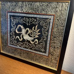 Vintage Chinese Embroidery Framed 