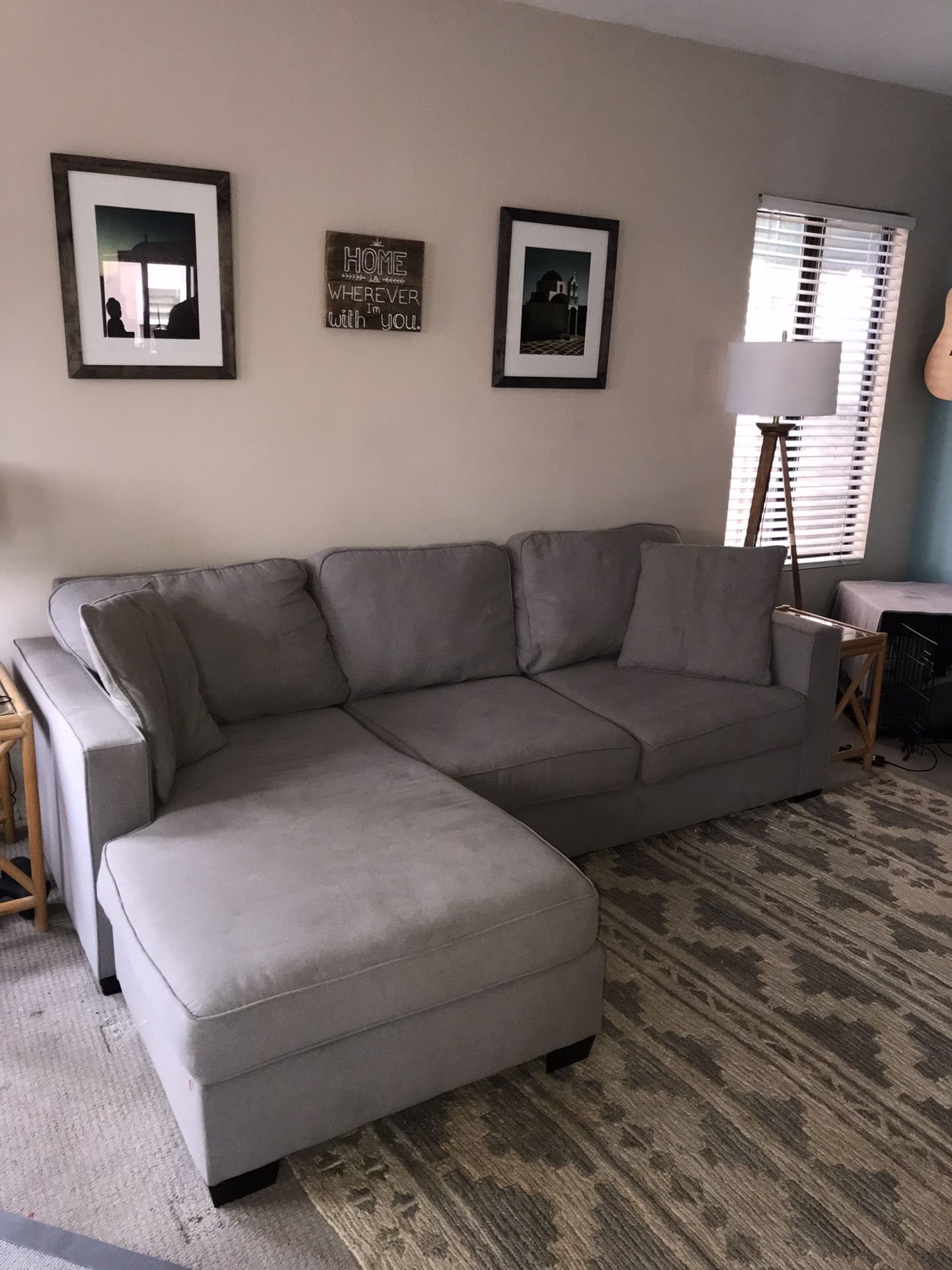 Living Spaces Sofa with Reversible Chaise COUCH