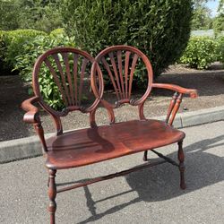 Antique mahogany bench. French style. Antique mid-century