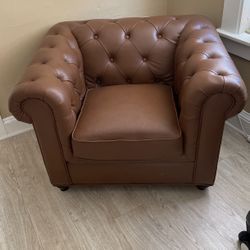 Leather Copper Brown Couch 