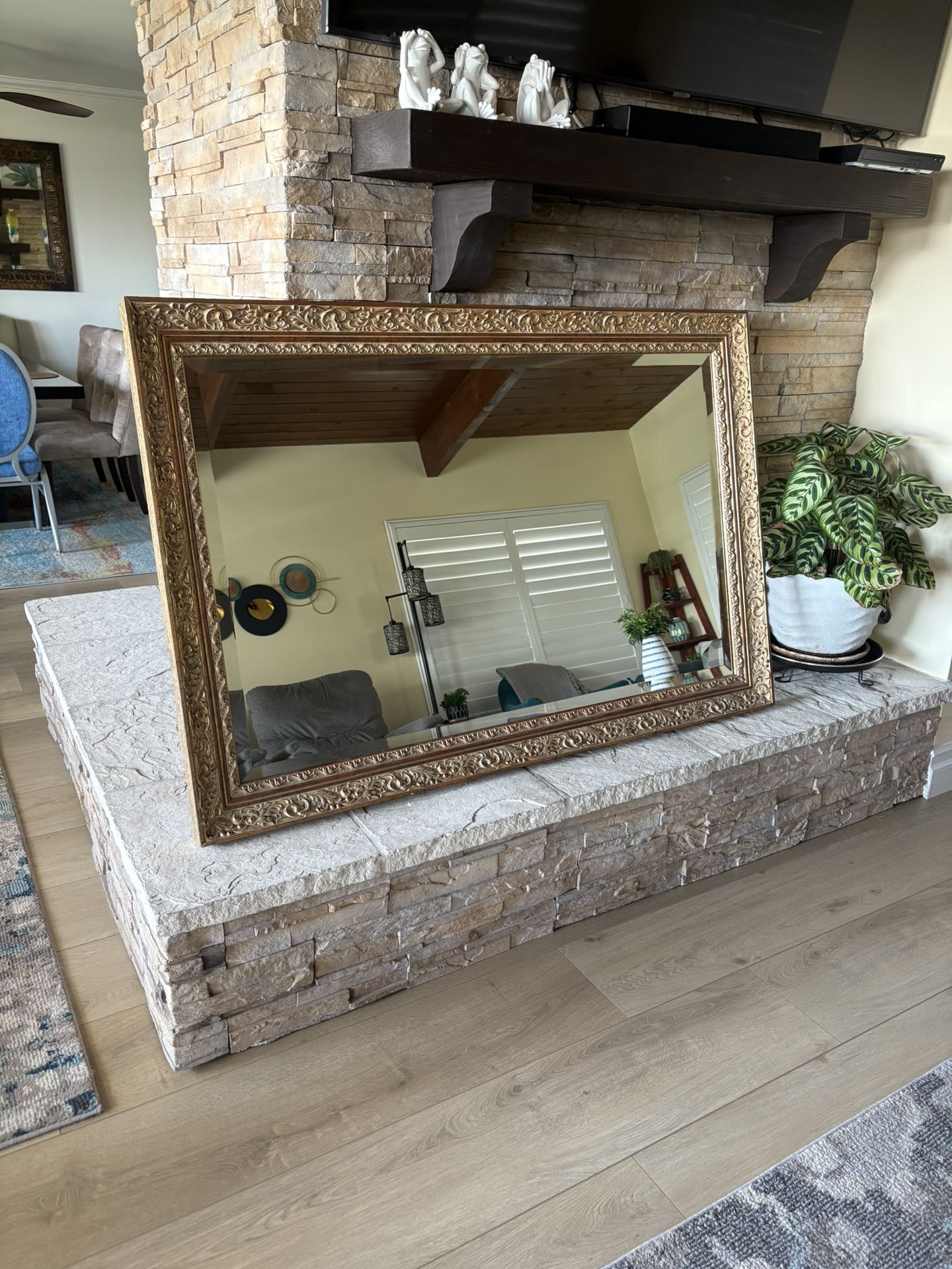 Vintage Belle Epoque Wall Mirror - Size 55 X 37