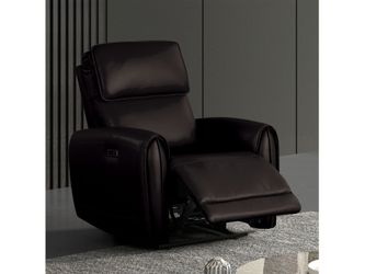 Schlieren Black Leatherette Power Recliner