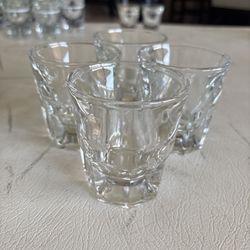 Vintage Set of 4 Libbey Rock Glasses Old Fashioned Whiskey with Cursive L