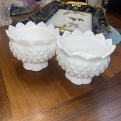 Vintage Milk Glass Candle Holders