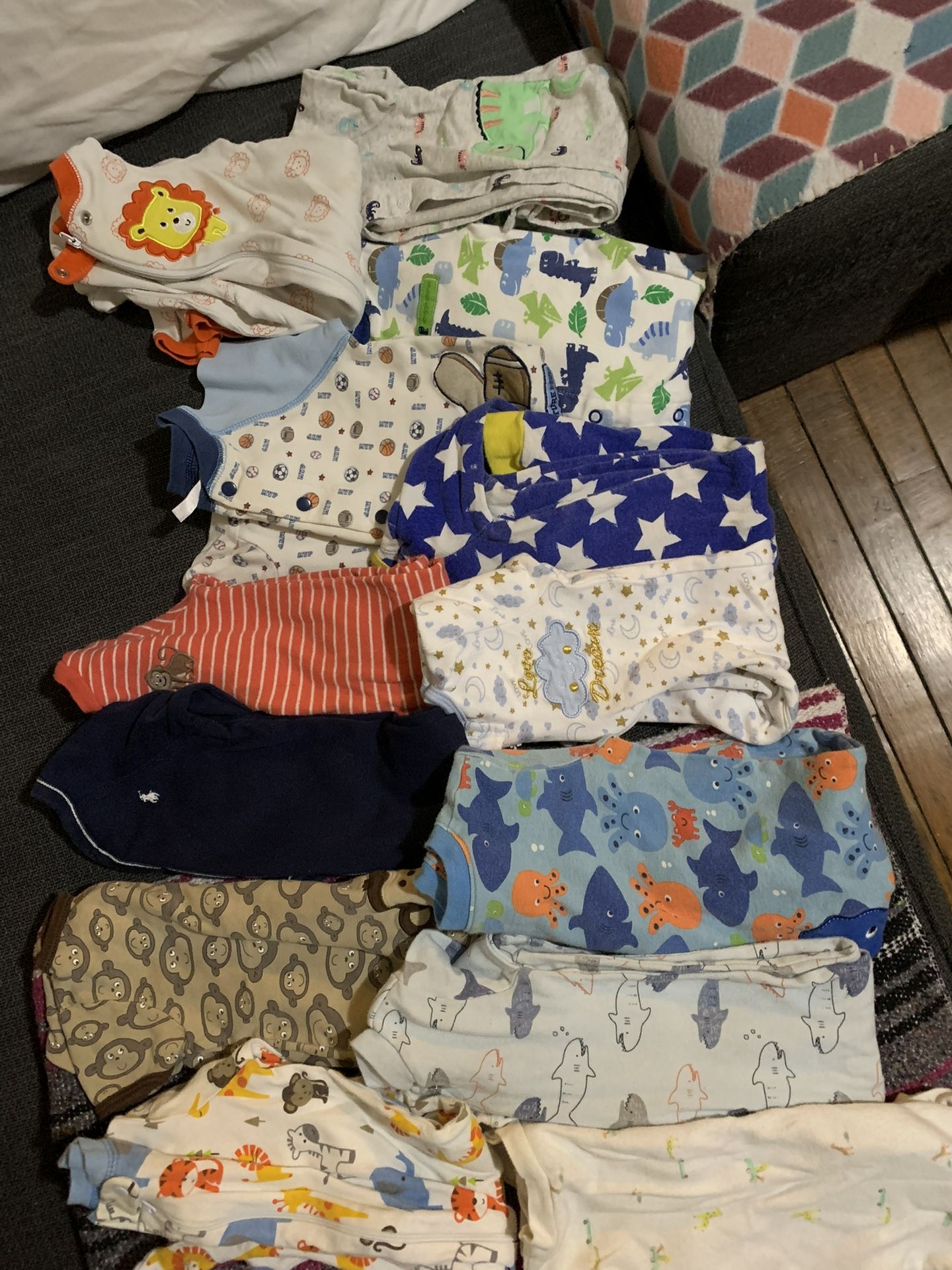 Bundle Of 6m-12m Boy Sleep Onesies