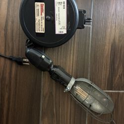 Vintage Popular Mechanics Light Trouble Shop Lamp Caged Retractable