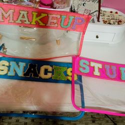 Snacks, Stuff,Makeup  clear bags ( 8 each)