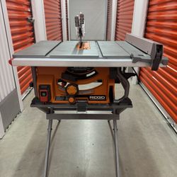 RIDGID 15 Amp 10 in. Portable Corded Jobsite Table Saw with Folding Stand