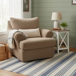 Ethan Allen Oversized Chair (Cleaned + Fresh Slipcover!)