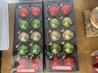 Vintage Pair 2010 Holiday Time Boxed Set of Glass Ornaments - 20 pcs