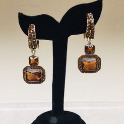 Brown Stone Earrings, Stunning