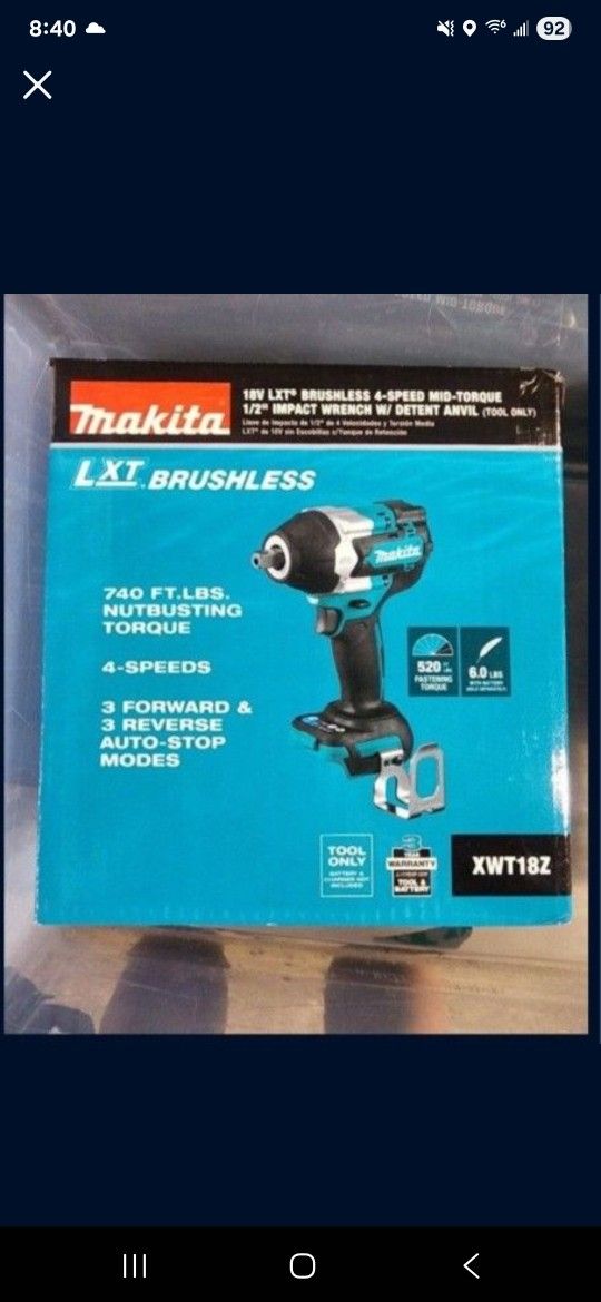 Xwt18 Makita 4 Speed New Drill Only Xwt18z