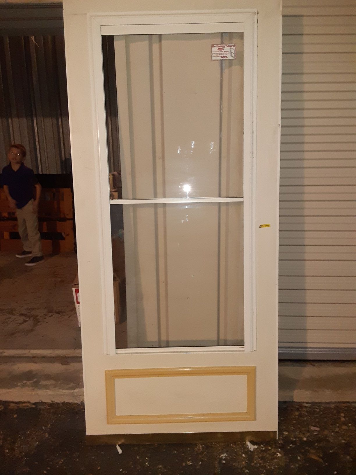 White storm door