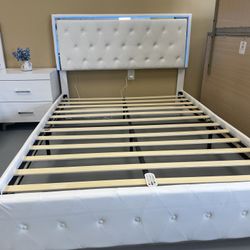 New Full Size Bed Frame LED PLATFORM 