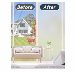Frosted Glass Window Privacy Film Decorative with Tools, 2 Way Frosting Privacy Film for Glass Windows, Static Cling Tint for Home Anti-UV