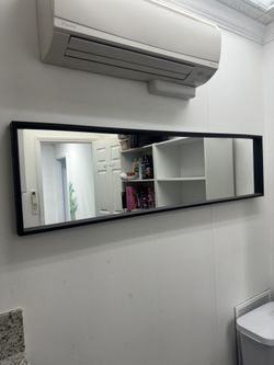 Long Black frame mirror