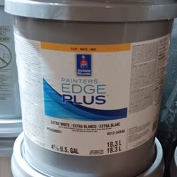 SHERWIN WILLIAMS PAINTERS EDGE PLUS  BRITE WHITE  INTERERIOR PAINT  (FLAT)